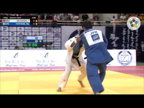 Tumurkhuleg DAVAADORJ (MGL) Vs Sho TATEYAMA (JPN) - Judo Grand Prix Ulaanbaatar 2014 [-66kg]