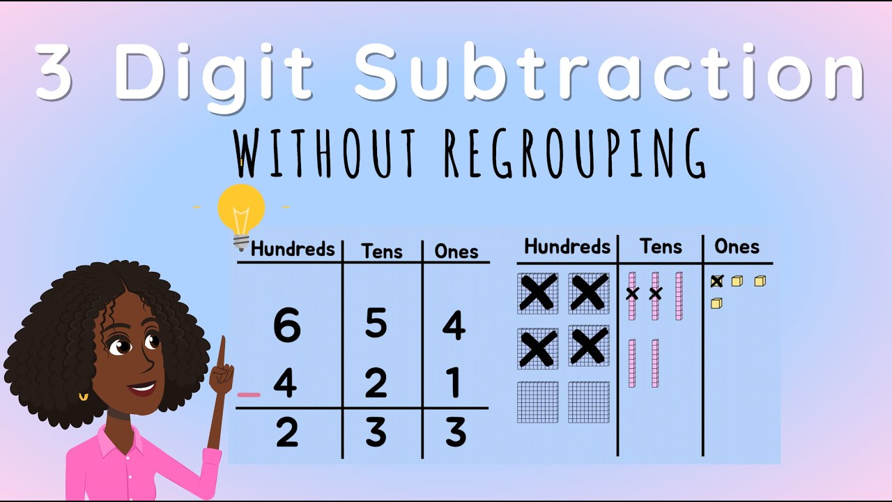 3 Digit Subtraction No Regrouping