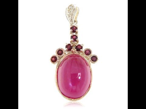 Pandant Argint 925 Accente Aurite Rubin Granat Natural - Rafinament si Stralucire