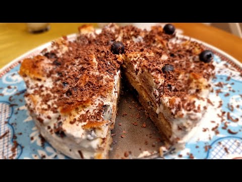 Blueberries cake with vanilla cream | Easy cake recipe