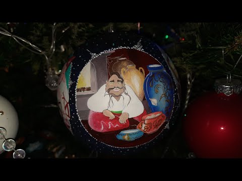 Ёлочный шар "Ночь перед Рождеством". #солоха#ёлочныеигрушки#рождество