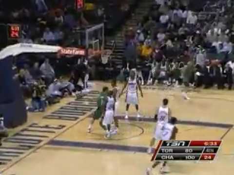 Jose Calderon dunks against the Charlotte Bobcats