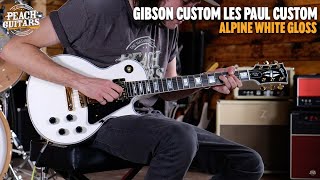 Video thumbnail for No Talking...Just Tones | Gibson Custom Les Paul Custom Gloss Alpine White *Gibson Showroom Stock* by Peach Guitars