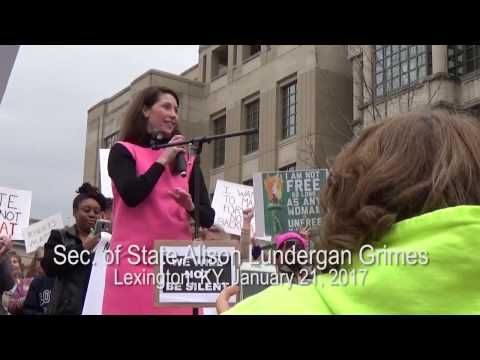 Sec. of State Alison Lundergan Grimes at Women's March on Washington Sister March--Lexington