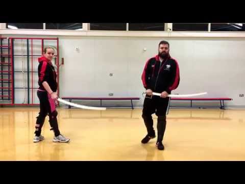Military Sabre lesson attacking the leg