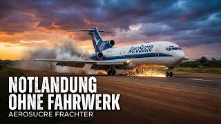 Notlandung ohne Fahrwerk - AeroSucre Frachter in kritischer Lage
