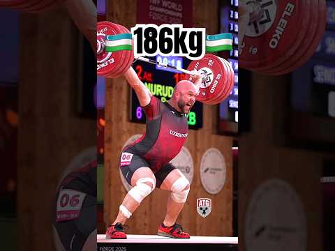 Ruslan Nurudinov 🇺🇿 snatching 186kg / 410lbs at the 2025 worlds #slowmotion #weightlifting