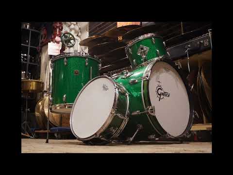 Gretsch 12/14/18/4x14" Round Badge Drum Set - 1950s Green Sparkle image 26