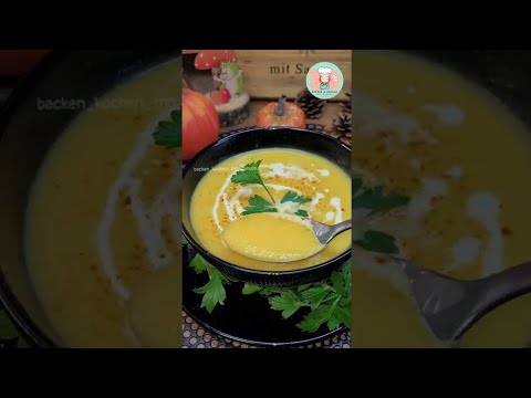Cremige Kürbissuppe Rezept / Kürbiscremesuppe mit Ingwer / Kürbis Suppe 🎃🍜