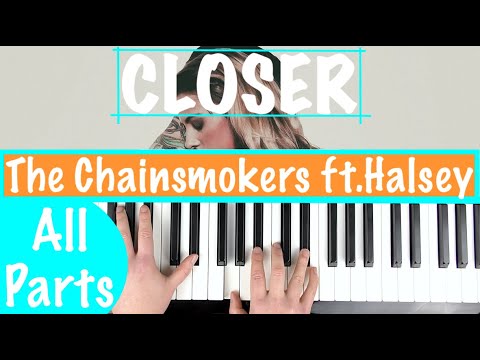How to play CLOSER - Chainsmokers ft. Halsey Piano Chords Accompaniment Tutorial