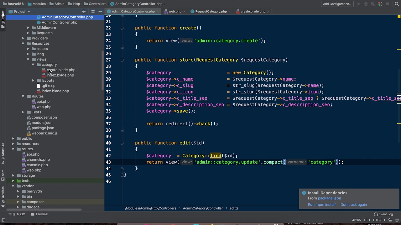 Bài 8 - Validate và Cập nhật danh mục - Xây dựng website bán hàng Laravel 5.6