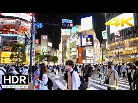 【4K HDR】Tokyo Night Walk - Shibuya