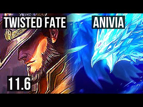 TWISTED FATE vs ANIVIA (MID) | 7/0/7, 1.5M mastery, 900+ games, Godlike | KR Master | v11.6