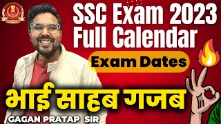 SSC Calendar 2023 Out | SSC Exam Dates 2023 | Gagan Pratap Sir SSC CGL, CHSL, CPO, GD, Exam Date