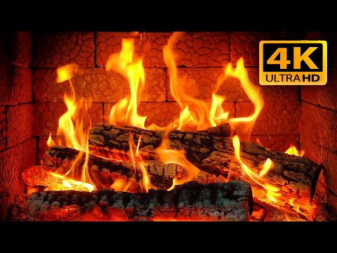 🔥FIREPLACE at night 4K 12 hours (NO ADS). The fireplace will become the backdrop of your room