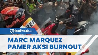 Video Pembalap Marc Marquez Pamer Aksi Burnout di Hadapan Warga Jakarta