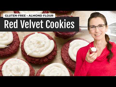Gluten-Free Red Velvet Cookies with Cream Cheese Frosting | No Red Dye