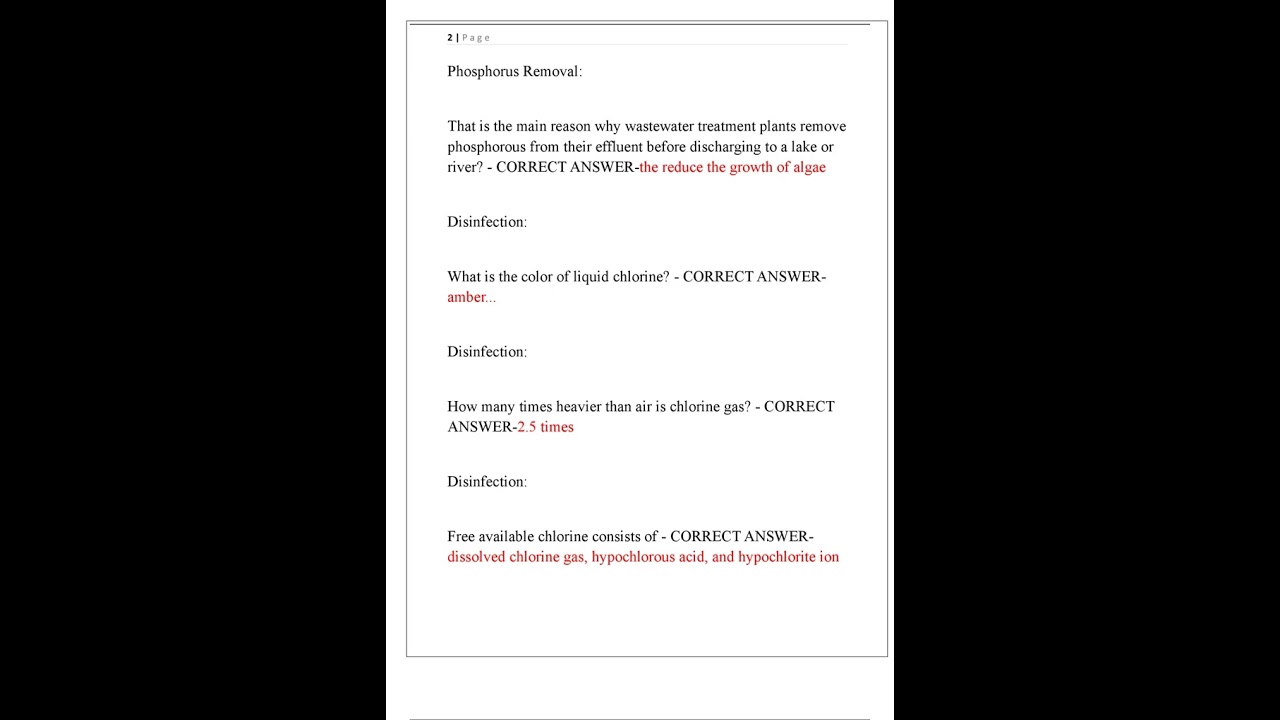 WASTE WATER OPERATOR CERTIFICATION GRADE 1 NEWEST 2025 ACTUAL EXAM COMPLETE 100 QUESTIONS AND CORREC