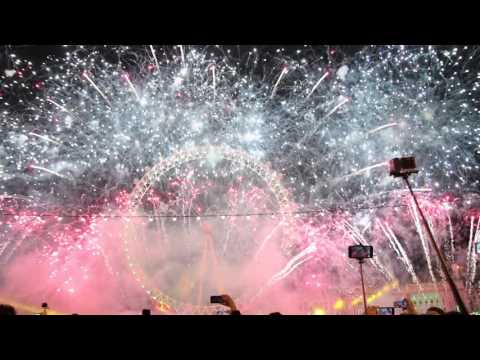 London Eye Fireworks  New Year's  2016