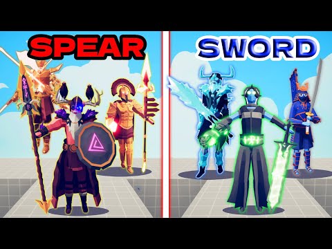 MEGA SPEAR TEAM VS MEGA SWORD TEAM | TABS - Totally Accurate Battle Simulator
