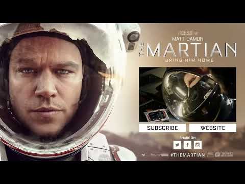 Cinematic shot suggesting key music moments from The Martian, including rover and rocket launch imagery
