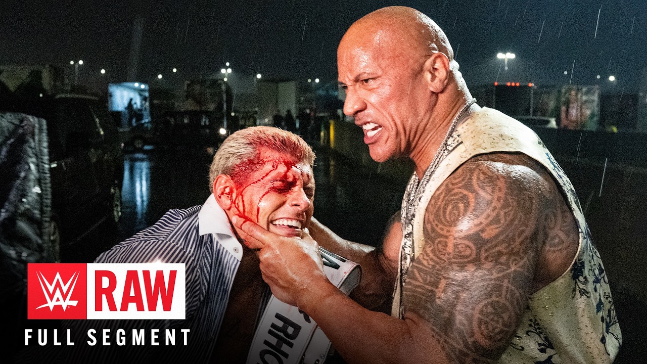 FULL SEGMENT: The Rock brutalizes Cody Rhodes in the rain: Raw, March 25, 2024