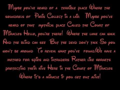 The Court Of Miracles - The Hunchback Of Notre Dame Lyrics HD