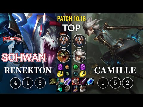 KT SoHwan Renekton vs Camille Top - KR Patch 10.16