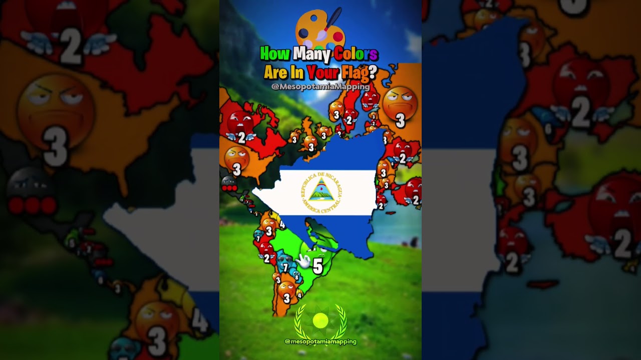 🎨How Many Colors In Your Country Flag?🇺🇸 - #map #mapping #mapper #geography #fyp