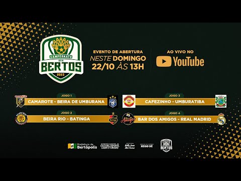 Abertura do 3º Campeonato dos Bertos (JOGOS AO VIVO) - Bertópolis/MG