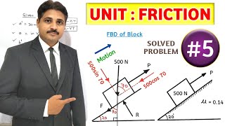 FRICTION SOLVED PROBLEMS IN ENGINEERING MECHANICS IN HINDI LECTURE 5 @TIKLESACADEMYOFMATHS