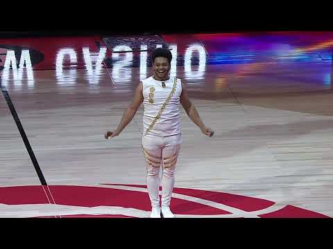 Family entertainment Raptors halftime show performer Toronto Ladder Guy circus style balancing act