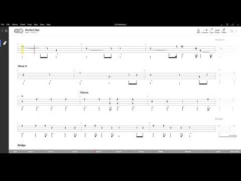 Perfect Day ( Lou Reed ) ,Tablatura e base Senza Basso - Backing bass track - NO BASS