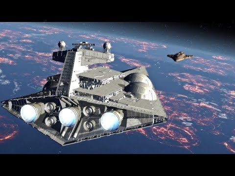 Dominator Star Destroyer vs MC80 Star Cruiser - Star Wars: Empire At War Remake NPC Battle
