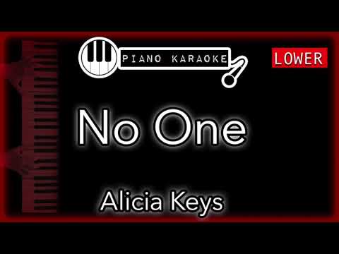 No One (LOWER -3) - Alicia Keys - Piano Karaoke Insturmental