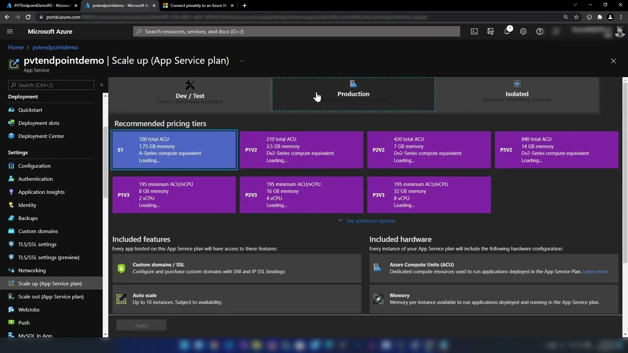 Azure App Service Private Endpoint Configuration Step by Step Tutorial