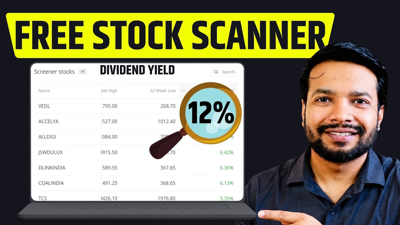 Zerodha New Stock Scanner Find UPTO 12% Dividend Stocks