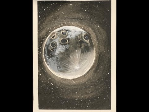 Pintando la Luna con acuarela/ Painting the Moon with watercolours