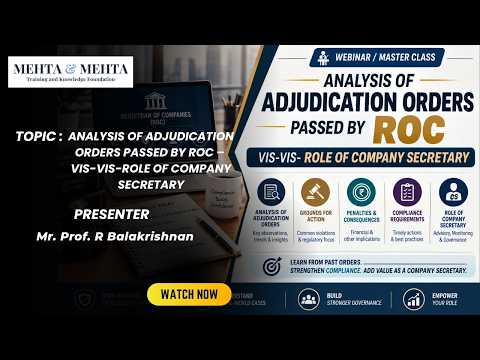 Analysis of ROC Adjudication Orders – Key Learnings for Company Secretaries and Compliance Professionals