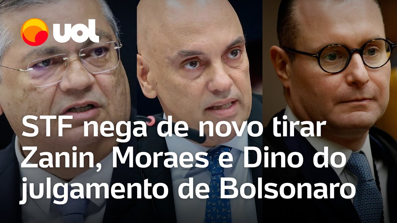 STF nega de novo afastar Zanin, Moraes e Dino de julgamento de Bolsonaro; veja votos