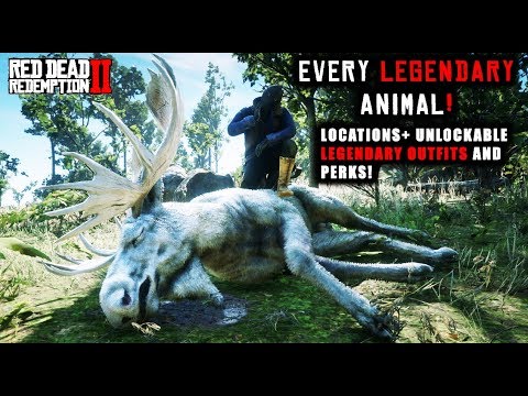 Red Dead Redemption 2 - Hunting EVERY LEGENDARY Animal! Location Guide + OUTFITS and Perks!