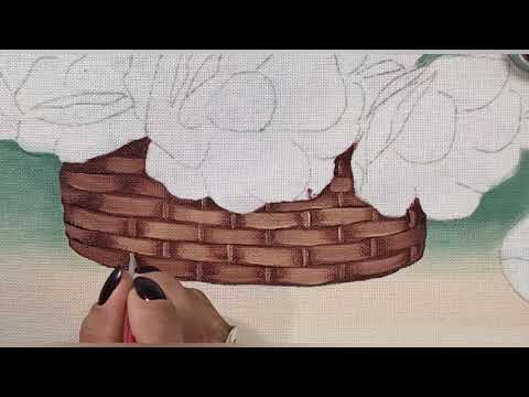 Solene Fernandes Art's Pintando Cesta de Flores
