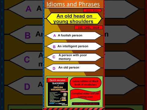 Idioms and phrases | An old head on young shoulders | Black book of English vocabulary |