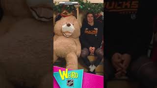 Teddy Bear Scares Trevor Zegras 🧸🤣 | Weird NHL #shorts