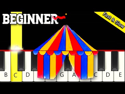 Circus Theme Song (Entry Of The Gladiators) (Clown Song) - Fast and Slow Piano Tutorial - Beginner