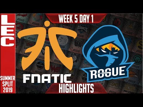 FNC vs RGE Highlights | LEC Summer 2019 Week 5 Day 1 | Fnatic vs Rogue
