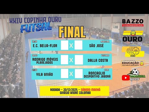 AO VIVO - FINAL XXIV COPINHA OURO DE FUTSAL -  MUNICIPAL, VETERANO E LIVRE 19/12/2025