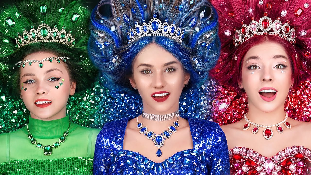 Emerald, Ruby and Diamond Girl at Prom! Prom Queens at School Party