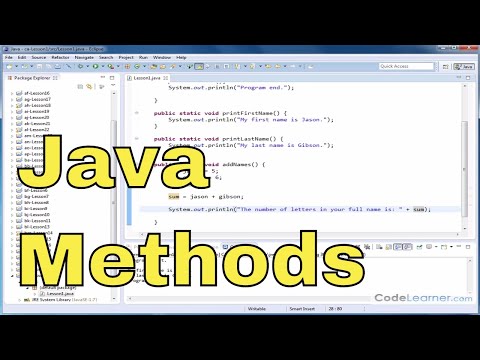 Java Programming Tutorial - 01 - Introduction To Methods
