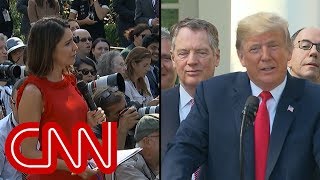 Trump&#39;s response to reporter elicits gasps